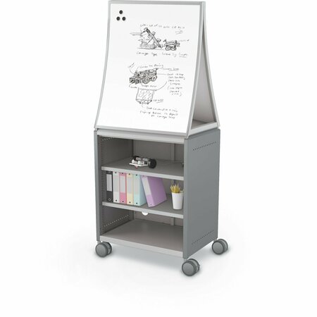 Mooreco Compass Cabinet Midi H2 With Ogee Dry Erase Board Cool Grey 72.1in H x 28.4in W x 19.2in D B2A1B1D1B0